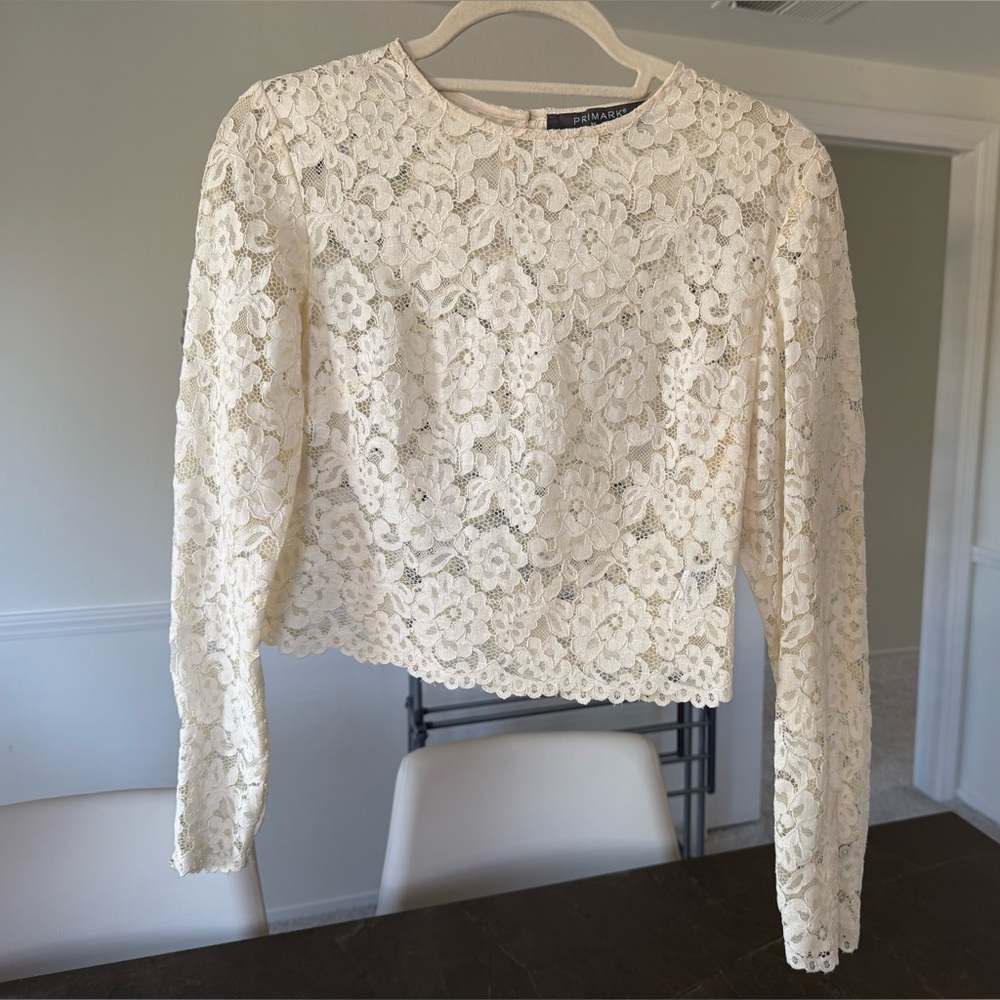 Primark Cream Floral Lace Blouse